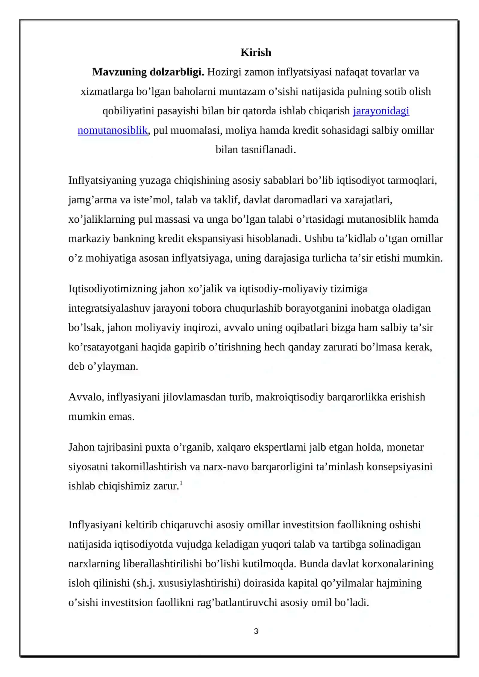 INFLYATSIYA TUSHUNCHASI VA UNING IQTISODIY MAZMUN MOHIYATI 3