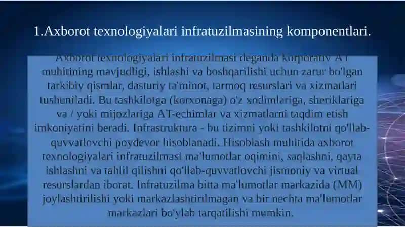 AXBOROT TEXNOLOGIYA-LARINING INFRATUZILMALARI 3