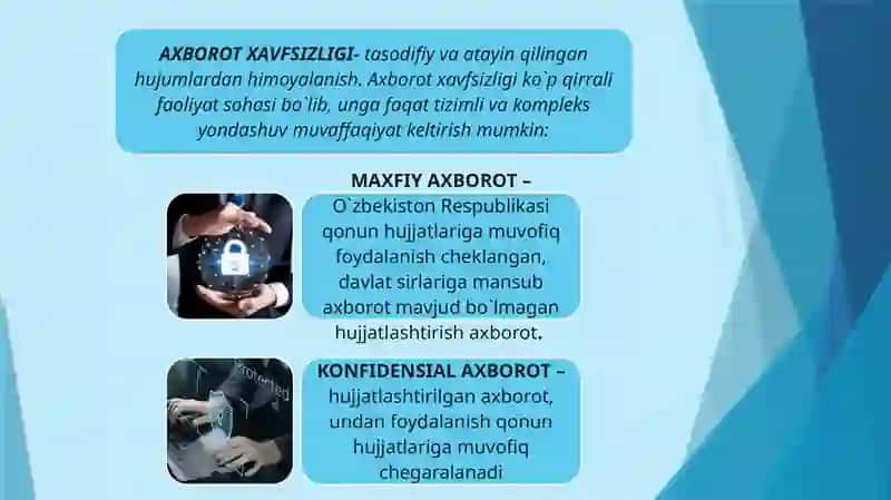 Axborot xavfsizligi va axborotlarni himoyalash usullari 3