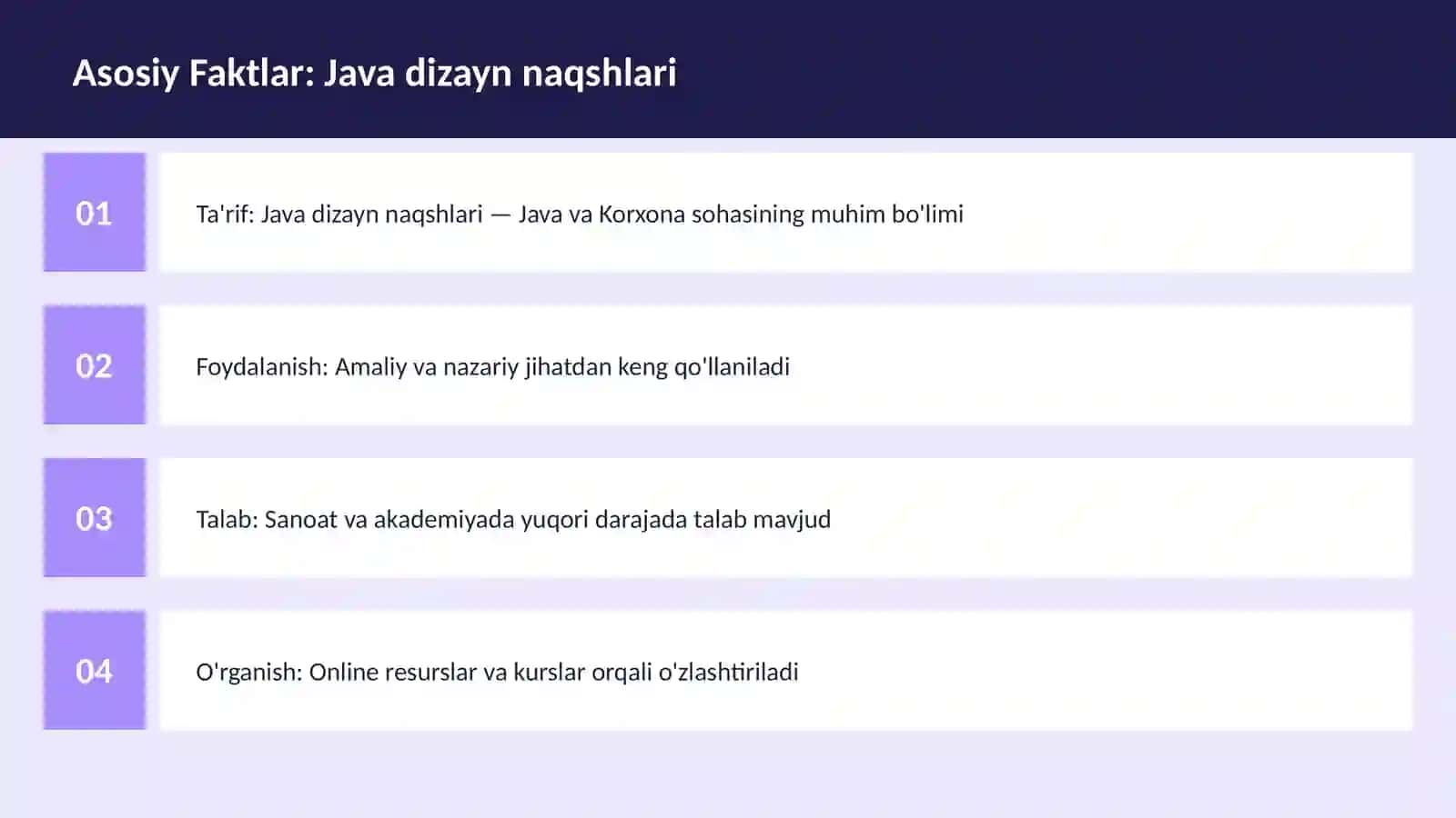 DASTURLASH | JAVA VA KORXONA 3