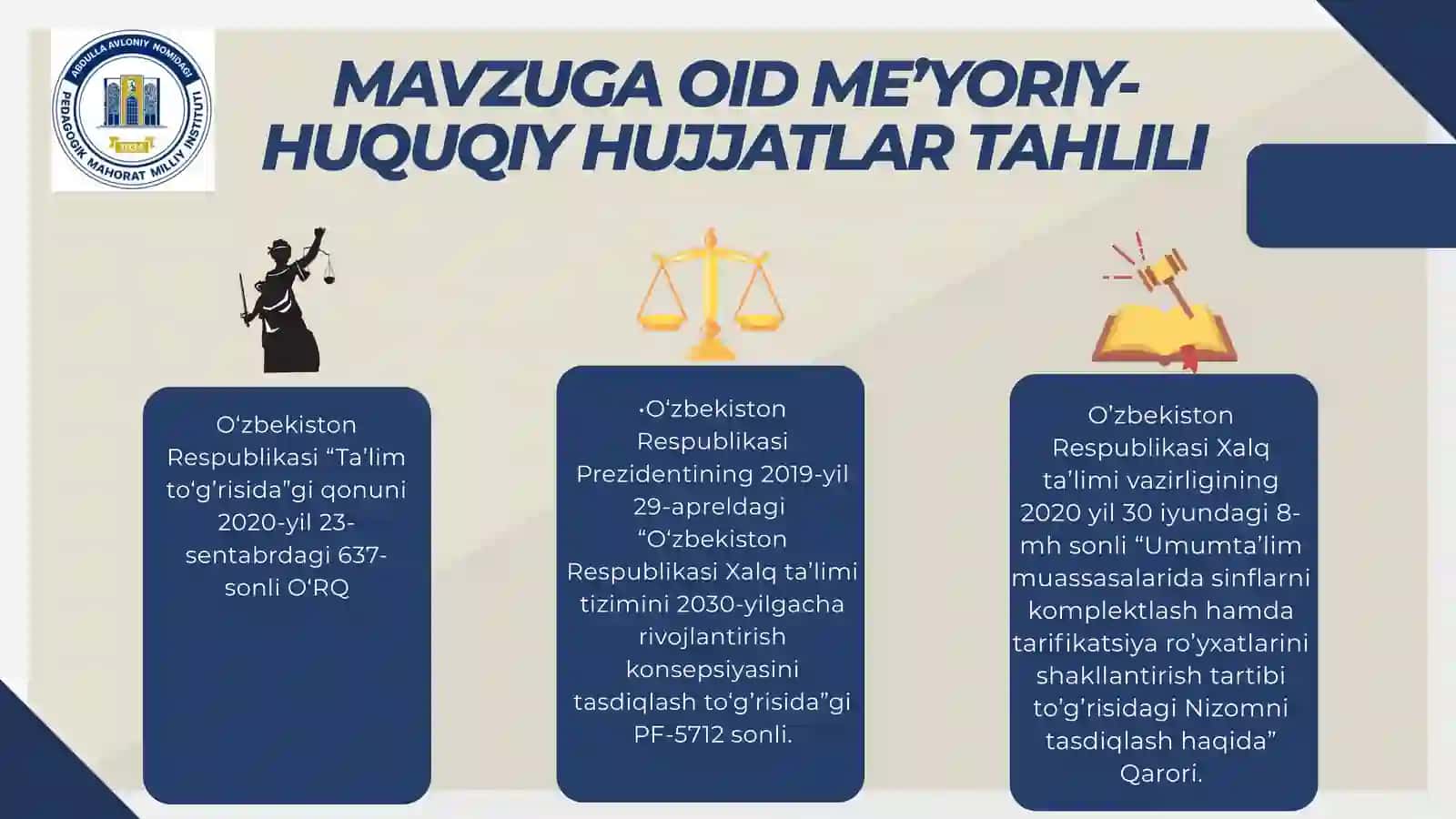 MAKTABLARDA BELGILANGAN ME’YOR BO’YICHA SINF KOMPLEKTLARINI SHAKLLANTIRISH 3