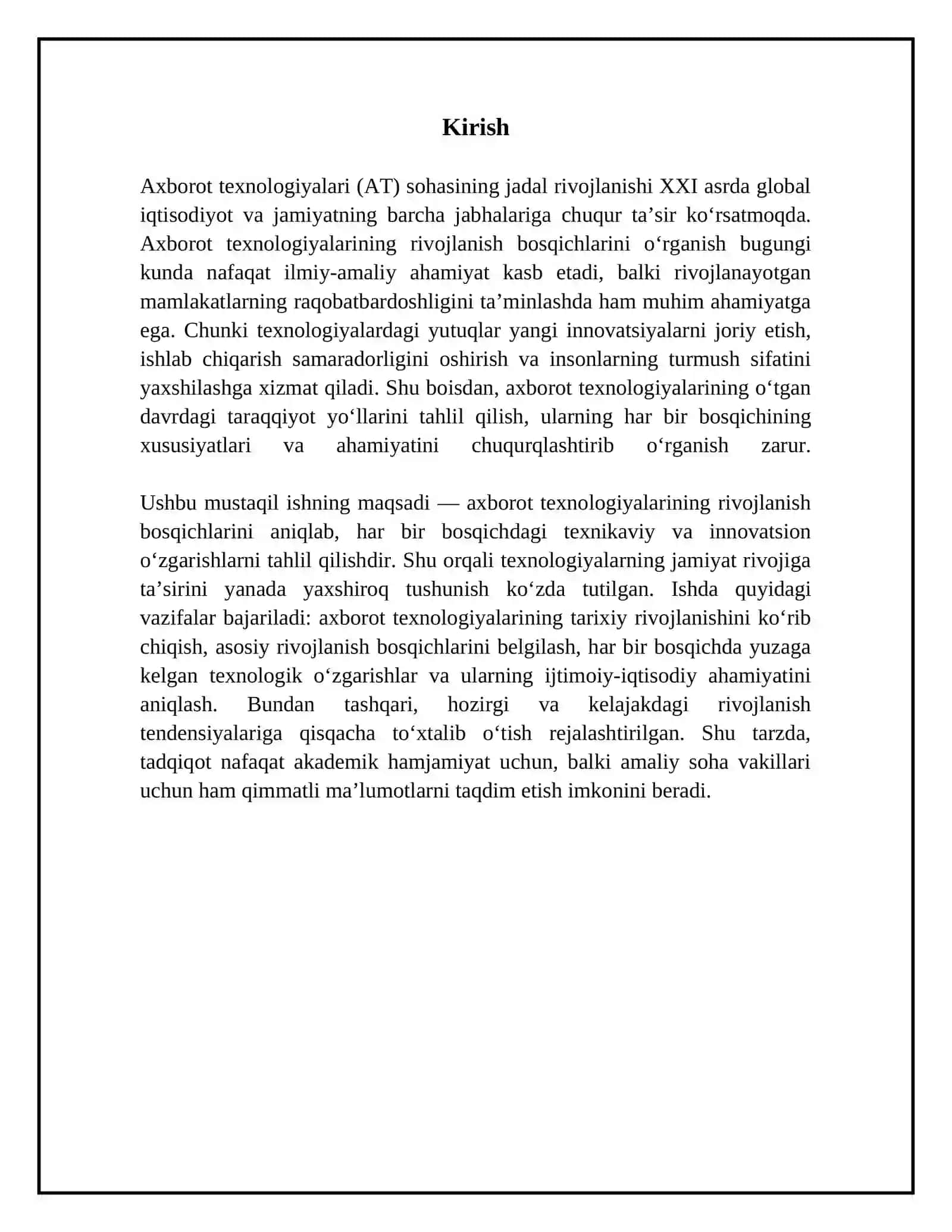 Axborot texnologiyalarining rivojlanish bosqichlari 3