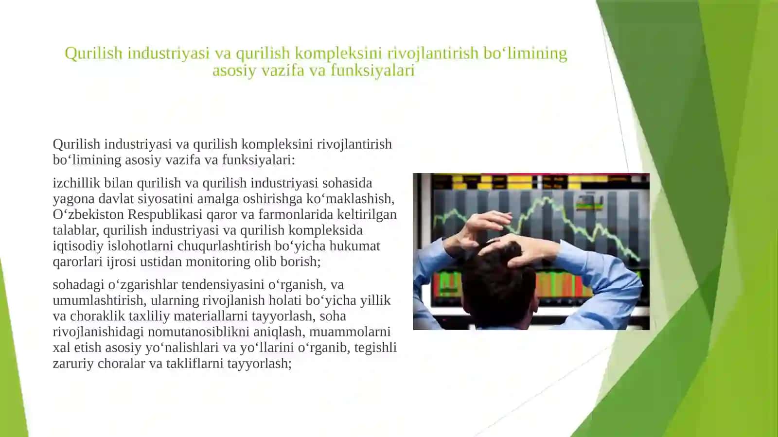 Qurilish industrisi va qurilish kompleksini rivojlantirish bo'limi 3