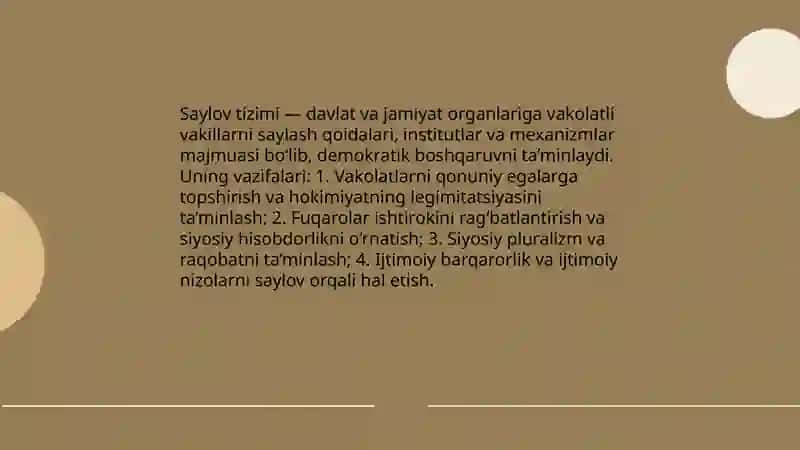 Saylov tizimi va saylov huquqi tushunchasi 3