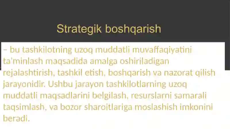 STRATEGIK BOSHQARISHGA KIRISH 3