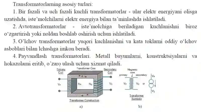 Transformator chulg'amlaridagi EYK vatoklar 3