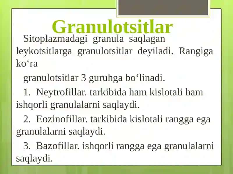 Leykotsitlar (Oq Qon Tanachalari) 3