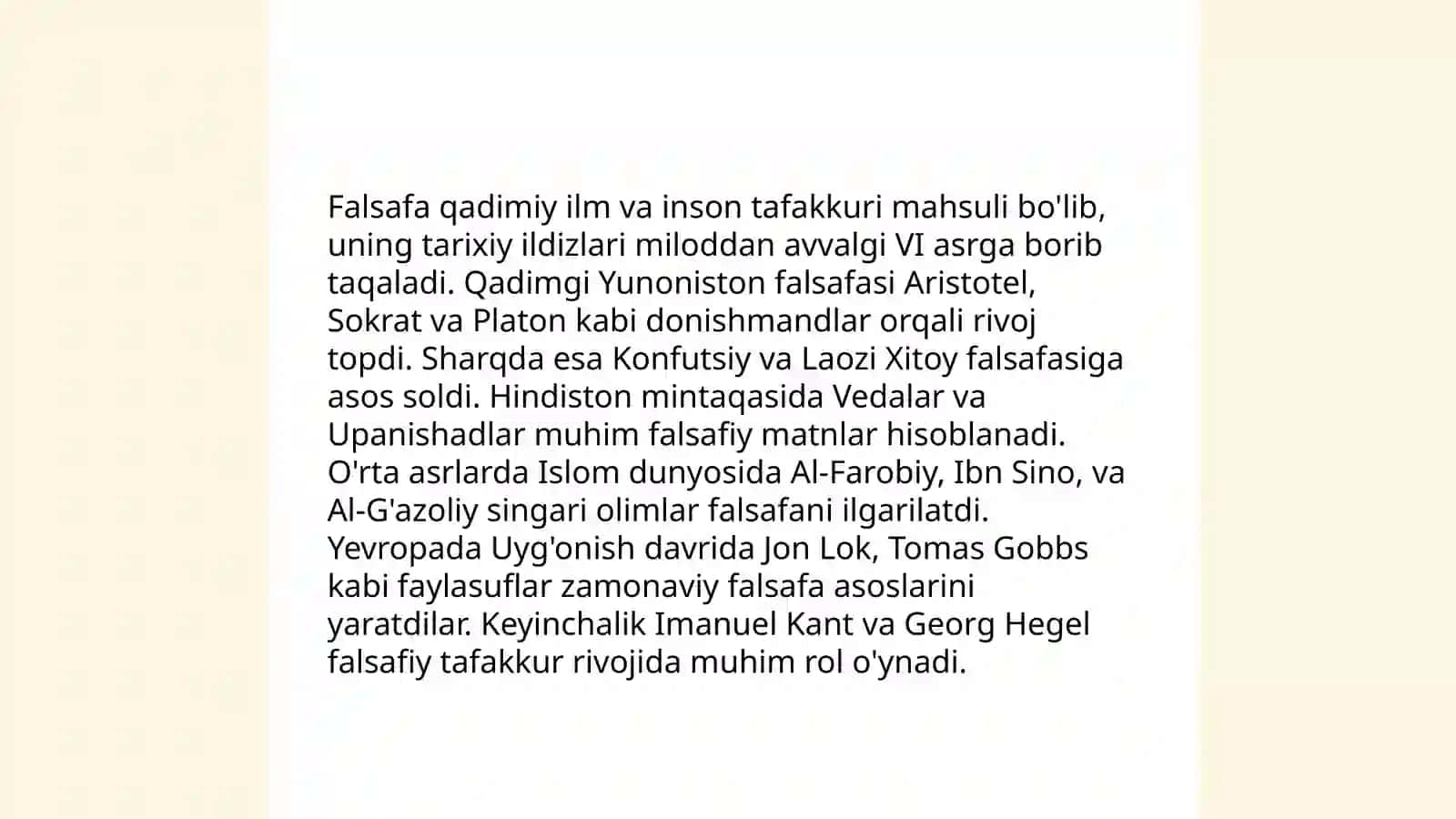 Falsafaning sohalari va vazifalari.Milliy falsafani rivojlantirish masalalari 3