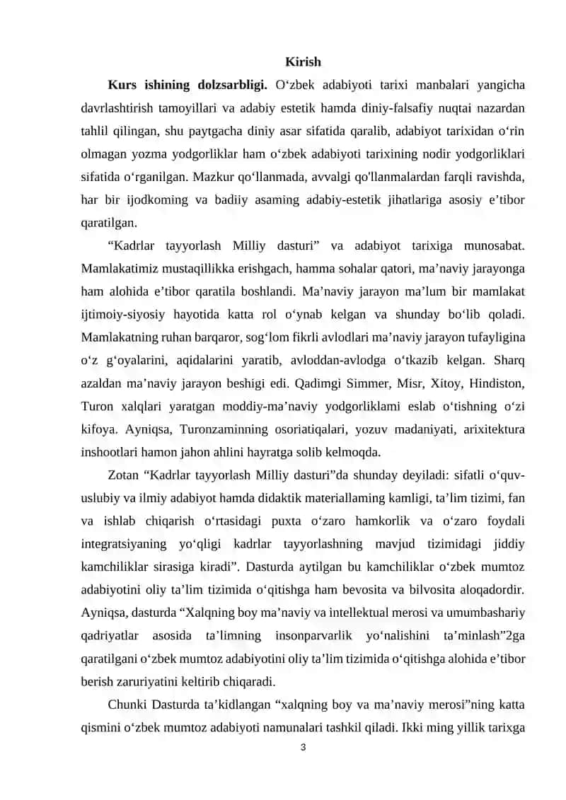 "SAYFI SAROYINING GULISTON VA TURKI ASARLARIDAGI SULTONLAR HAQIDAGI HIKOYATLAR" 3