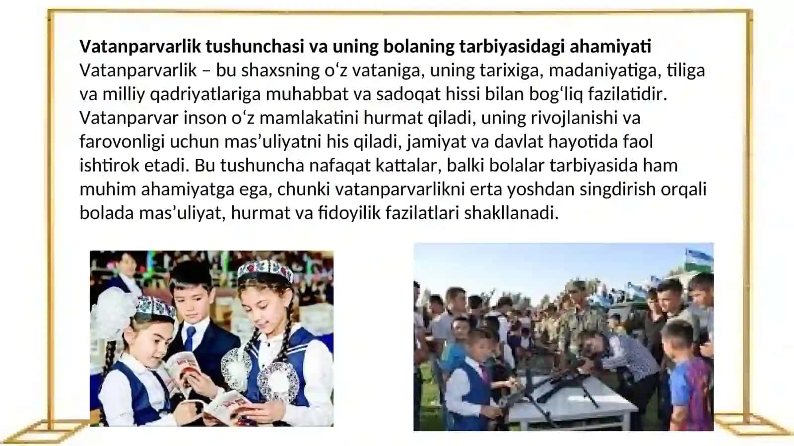 Oilada bolalarni vatanparvarlik ruhida tarbiyalashning shakl, metod va vositalari 3