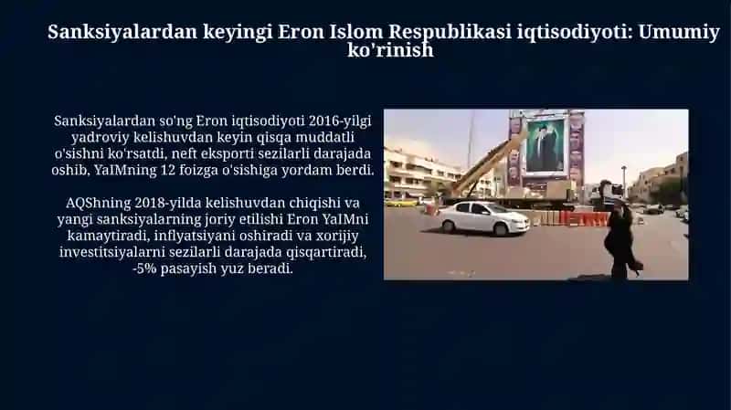 Sanksiyalardan keyingi Eron Islom Respublikasi iqtisodiyoti: Umumiy ko'rinish 3