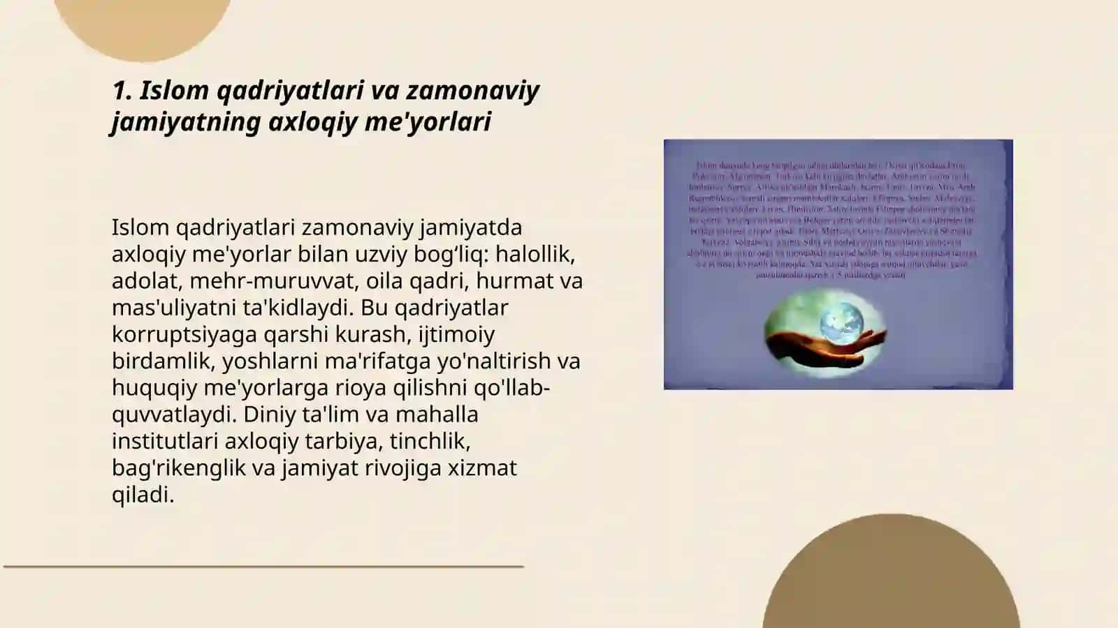 Islom qadriyatlari va zamonaviy jamiyatning axloqiy me'yorlari 3