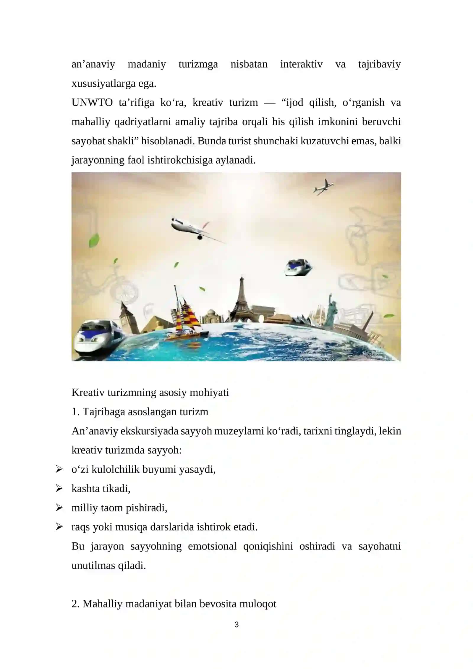 Kreativ turizm tushunchasi va rivojlanish tarixi 3