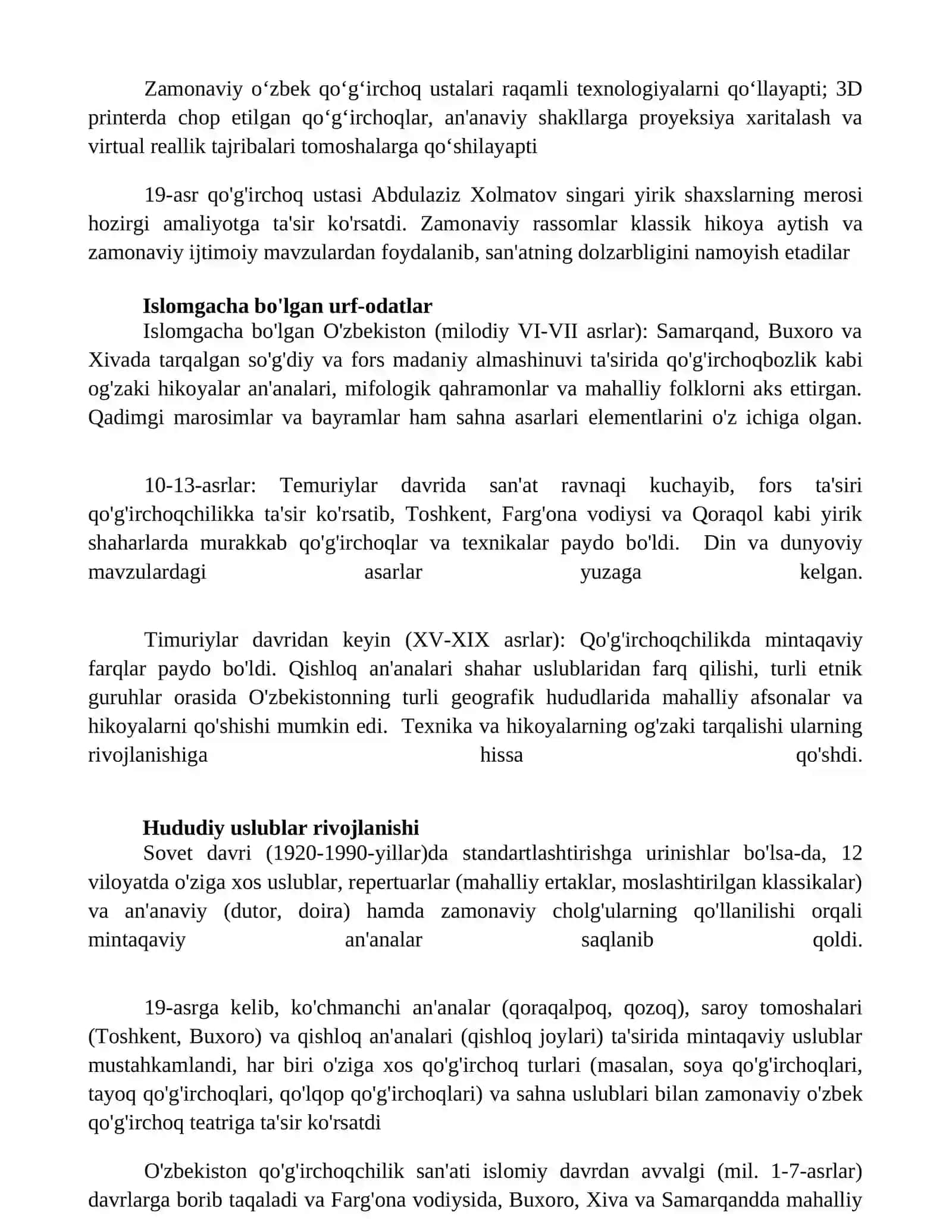Oʻzbekistonda qoʻgʻirchoq teatrini paydo boʻlish tarixi 3