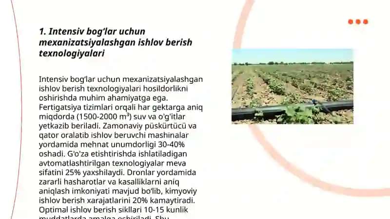 Intensiv bogʻlarga ishlov beradigan mashinalarni internet materiallari yordamida oʻrganish 3