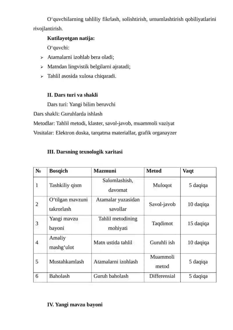 Tahlil metodi asosida izohlar, belgilar va atamalar bilan ishlash 3