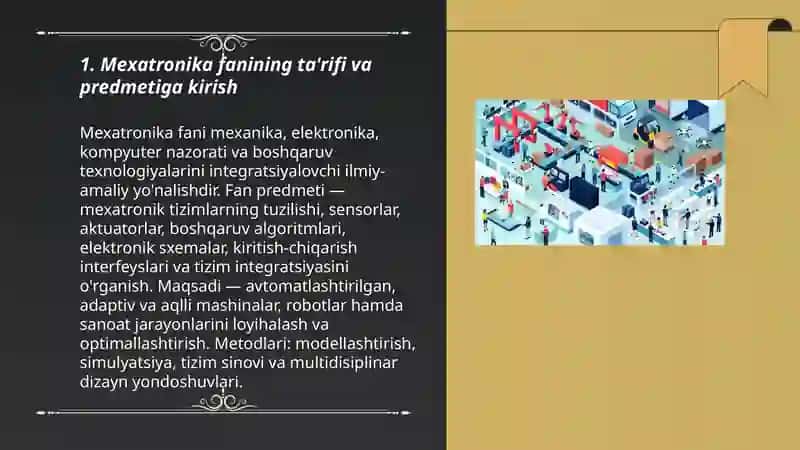 Mexatronika fanining shakllanishi va rivojlanish bosqichlari 3