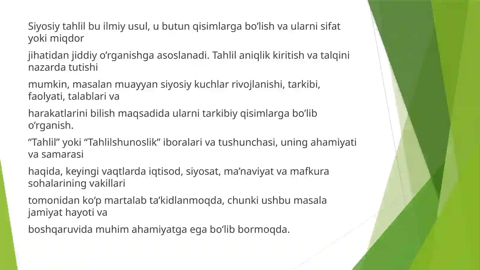 Siyosiy tahlilning mohiyati va o’ziga xosligi. 3