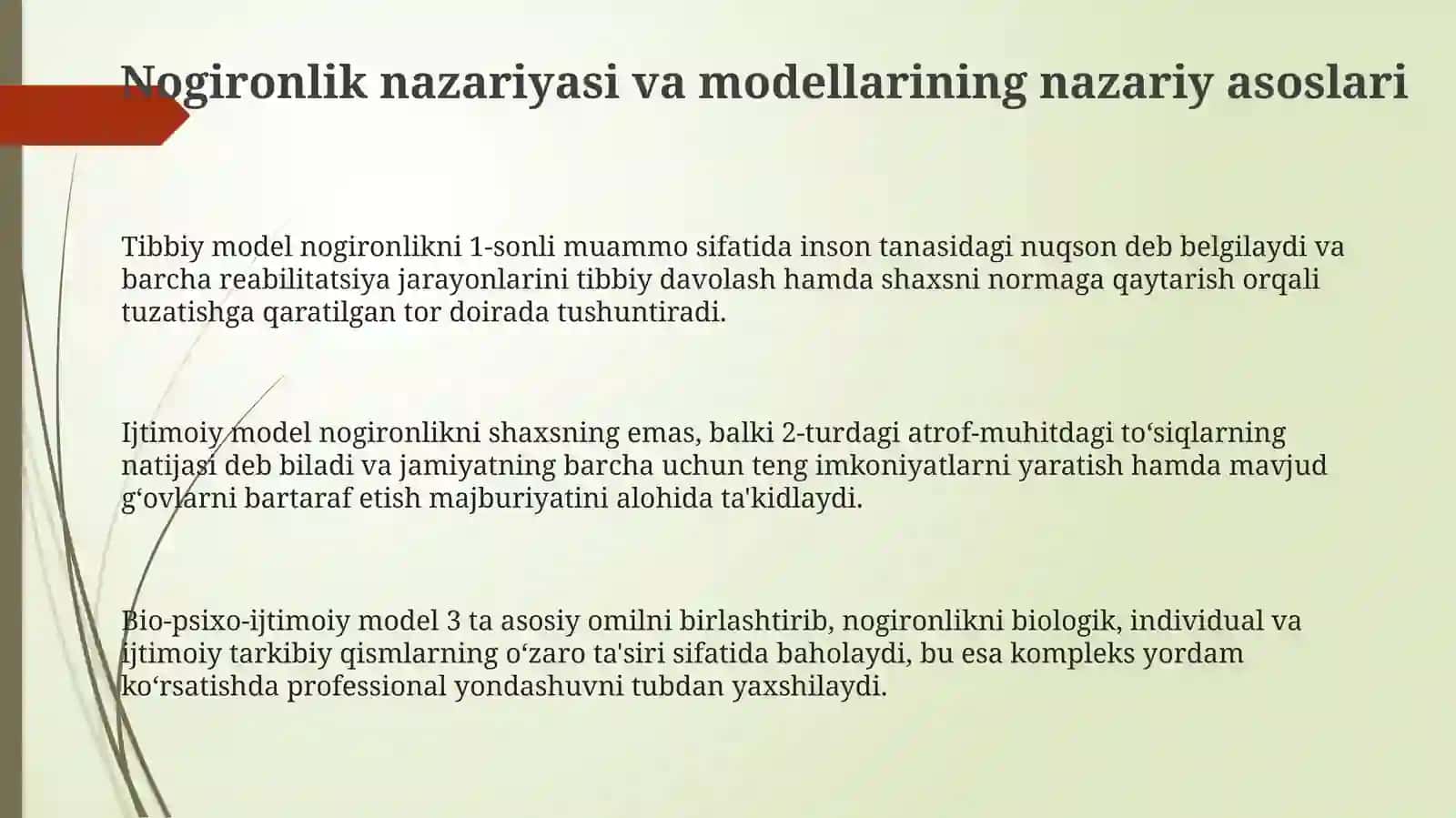 Ijtimoiy xodim uchun nogironlik standartlari bo'yicha 3