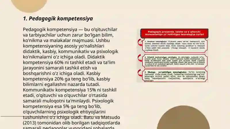 Pedagogik faoliyatni amalga oshirish uchun o'qituvchining kasbiy tayyorligi 3