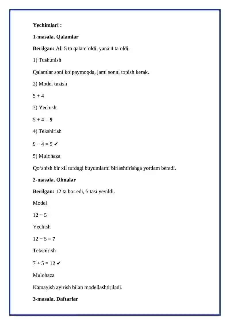 EGMA XALQARO BAHOLASH DASTURIDA MATEMATIK MULOHAZA YURITISH VA MUOMMONI HAL QILISH (MODELLASHTIRISH)ORASIDAGI BOG'LANISH SIKLI 3