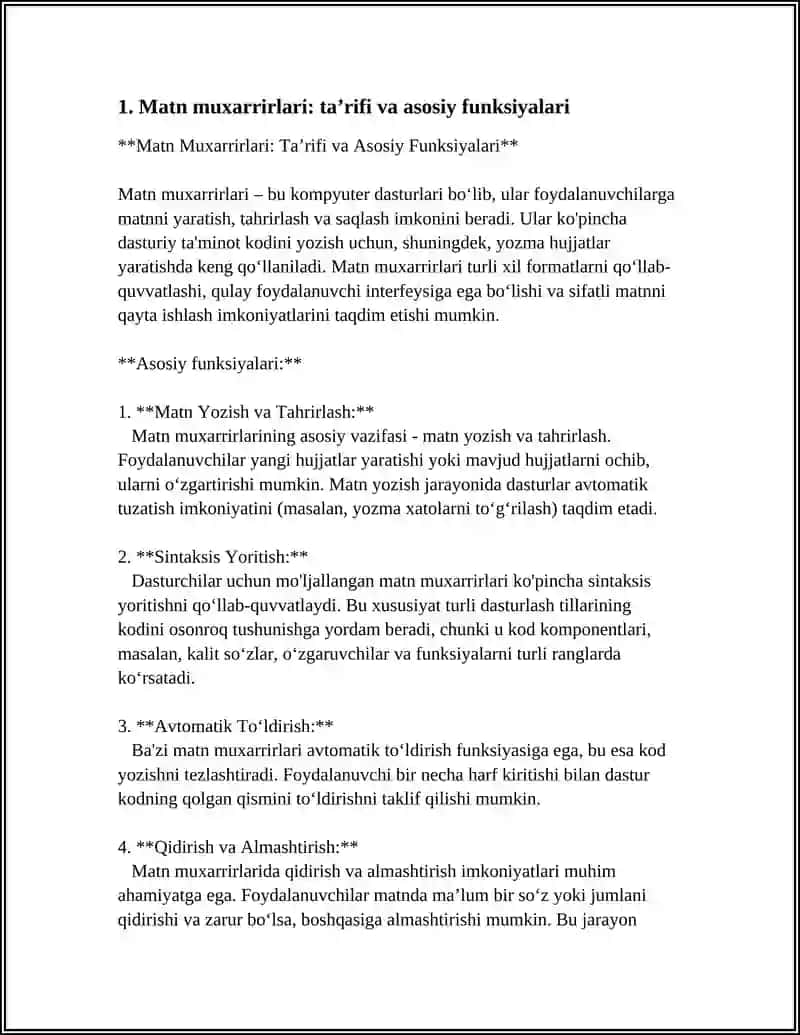 MATN MUXARRIRLARI TURLARI VA ULARNING TAQQOSLANISHI 3
