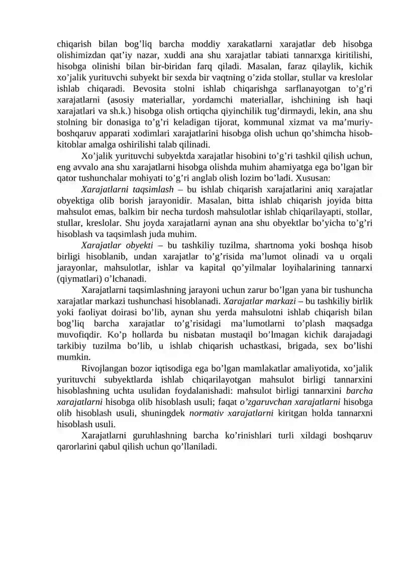 Xarajatlar hisobi va tan narxi kalkulyatsiyasi 3
