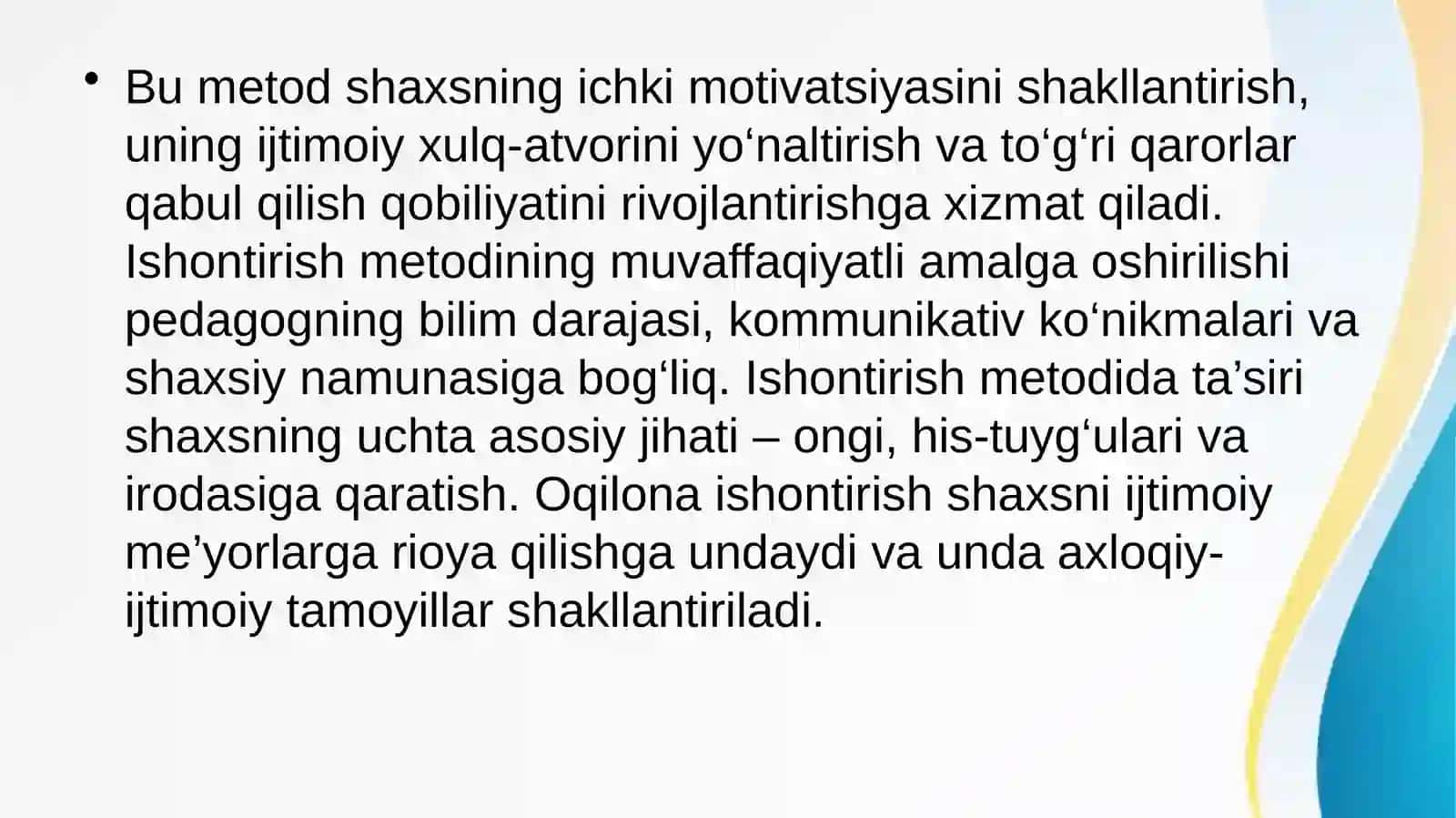 Ijtimoiy pedagogikada ishontirish metodi 3