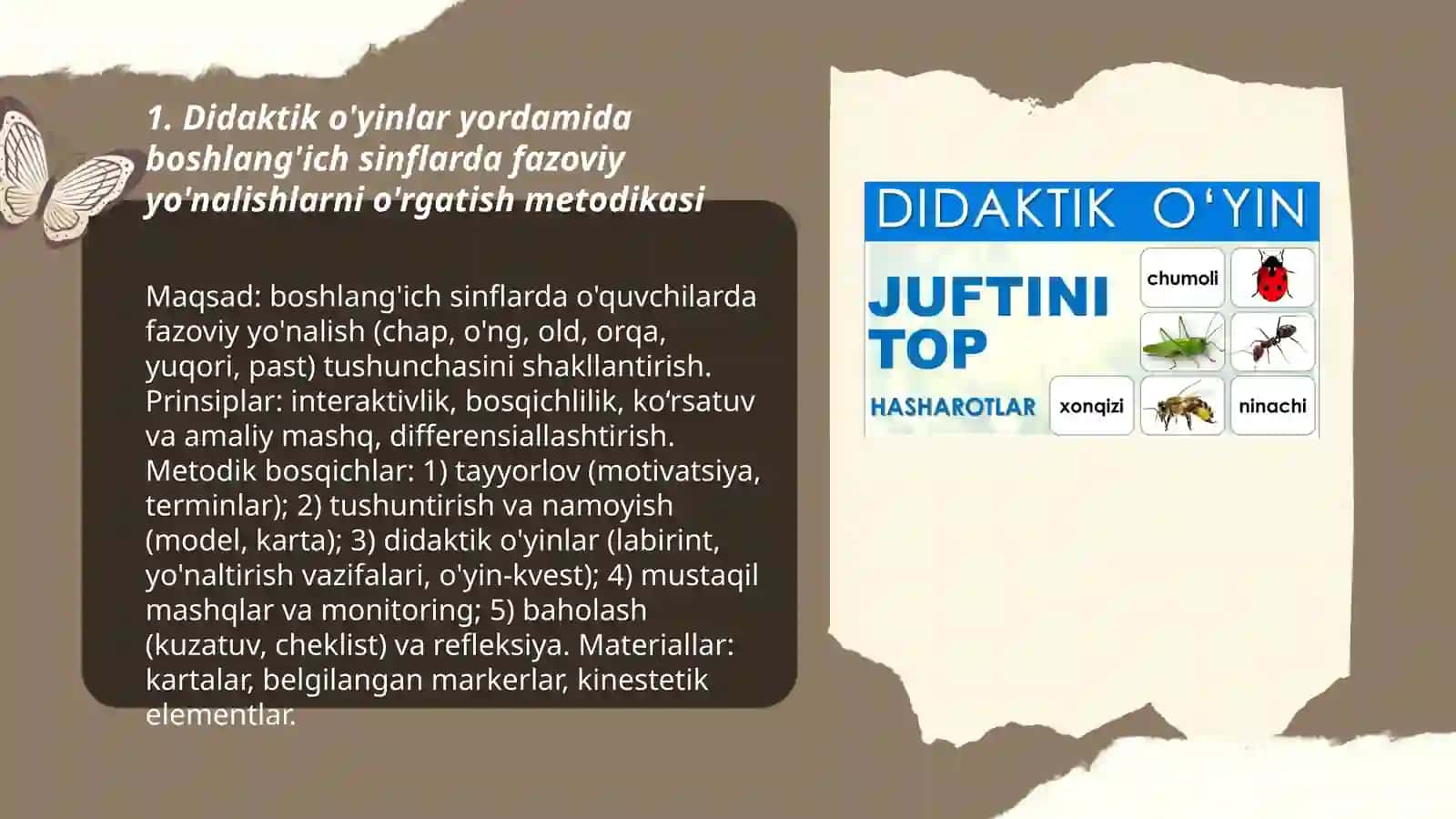 Fazoviy yo'nalishlarni o'rgatishda didaktik o'yinlar 3