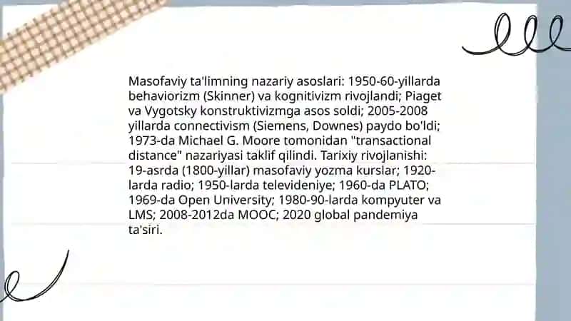 Masofaviy talim Elektron talimni boshqaruv tizimlari Ommaviy onlayin ochiq kuruslar 3