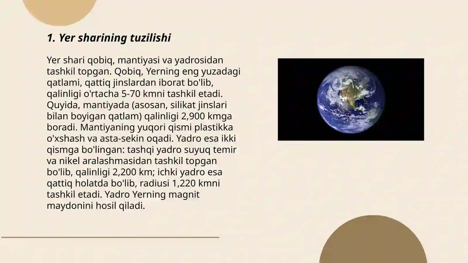 Yer sharining geografik qobiqlari va ularning joylashishi 3
