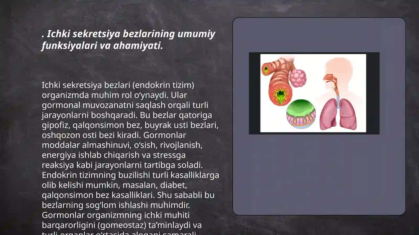 Ichki sekretsiya bezlari(qandli diabet) sil va bronxil astma kaslliklari bilan og‘rigan maktab o‘quvchilari bilan mashg‘ulot o‘tkazish tamoyillari 3
