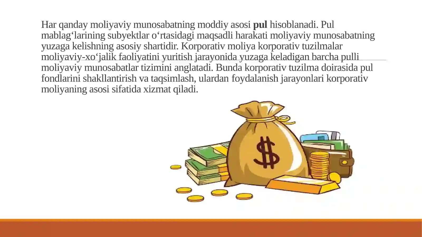 KORPORATIV MOLIYANING MOHIYATI, UNING TASHKIL ETILISHI VA MOLIYAVIY MUNOSABATLAR TIZIMI 3