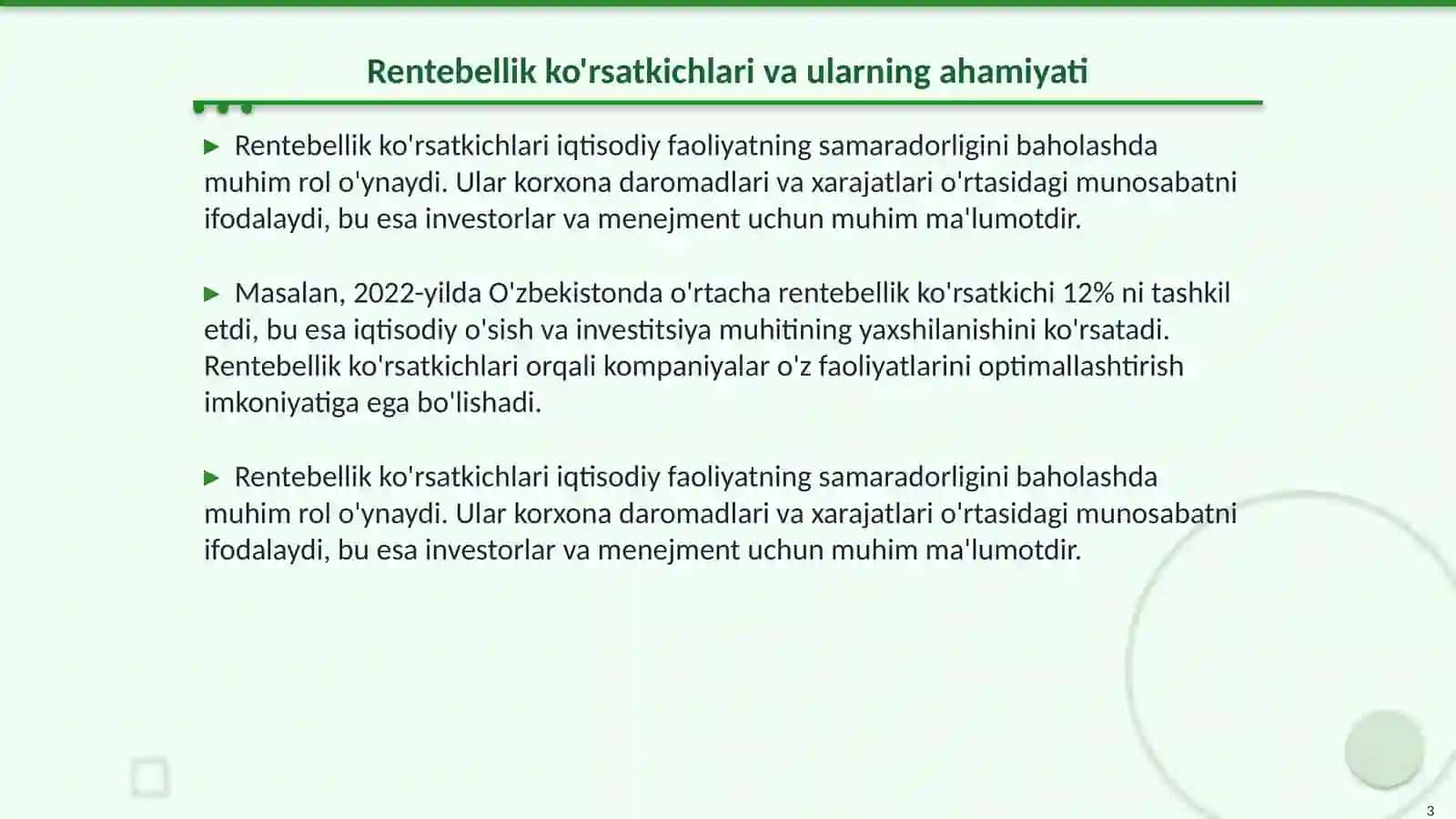 Rentebellik ko'rsatkichlari marjinal tahlili metodikasi 3