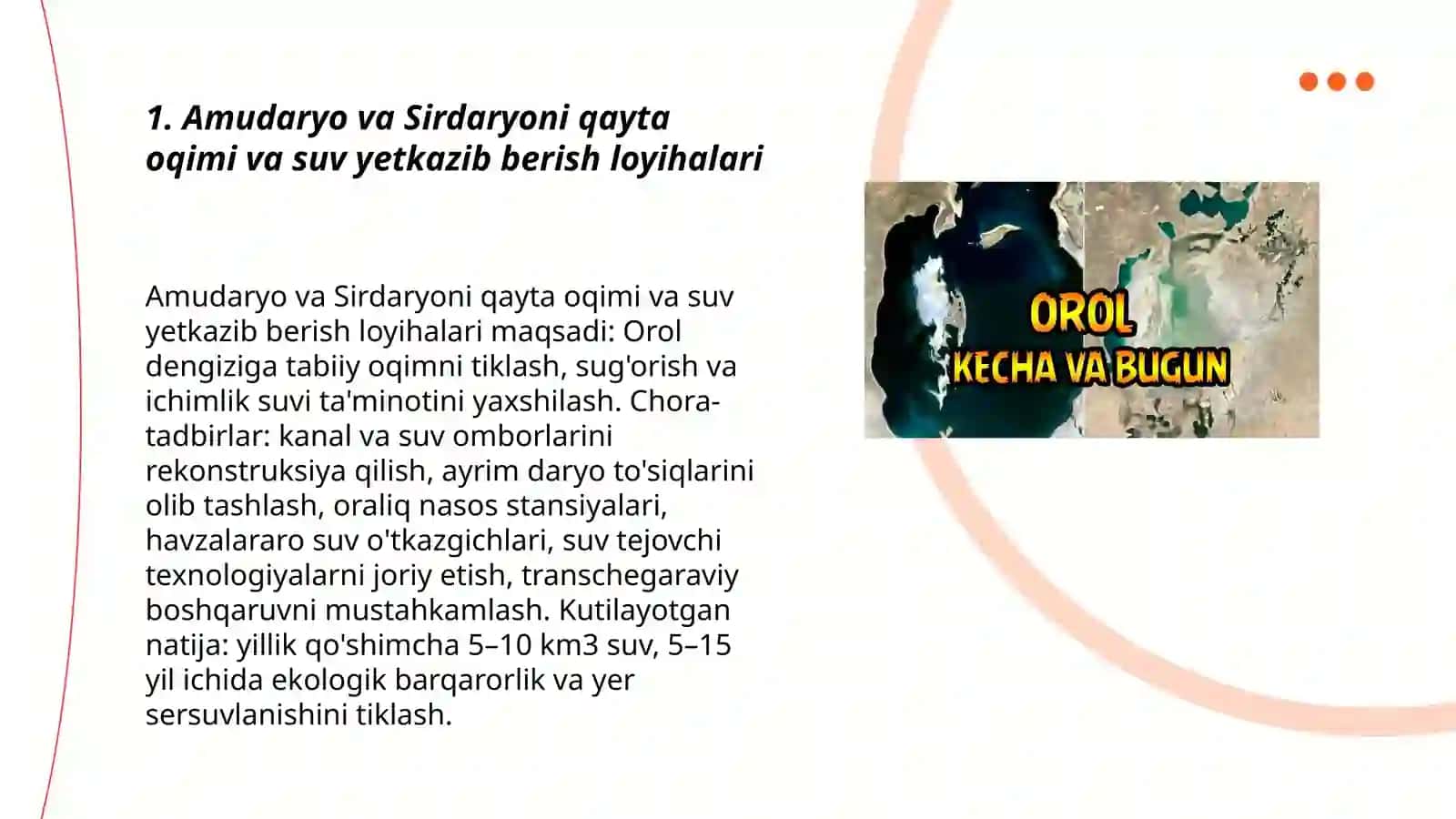 Amudaryo va Sirdaryoni qayta oqimi va suv yetkazib berish loyihalari 3