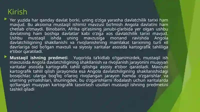 Angola davlatchiligi shakllanishi va rivojlanishining kartografik tahlili(tarixiy mavzuli va siyosiy kartalar misolida) 3