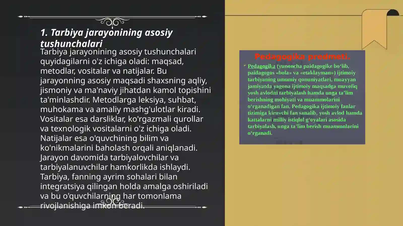 Tarbiya jarayonining mohiyati va mazmuni 3