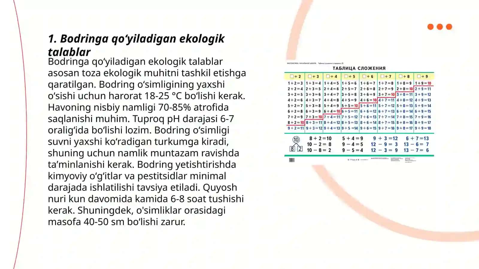 Bodringa qoʻyiladigan ekologik talablar 3
