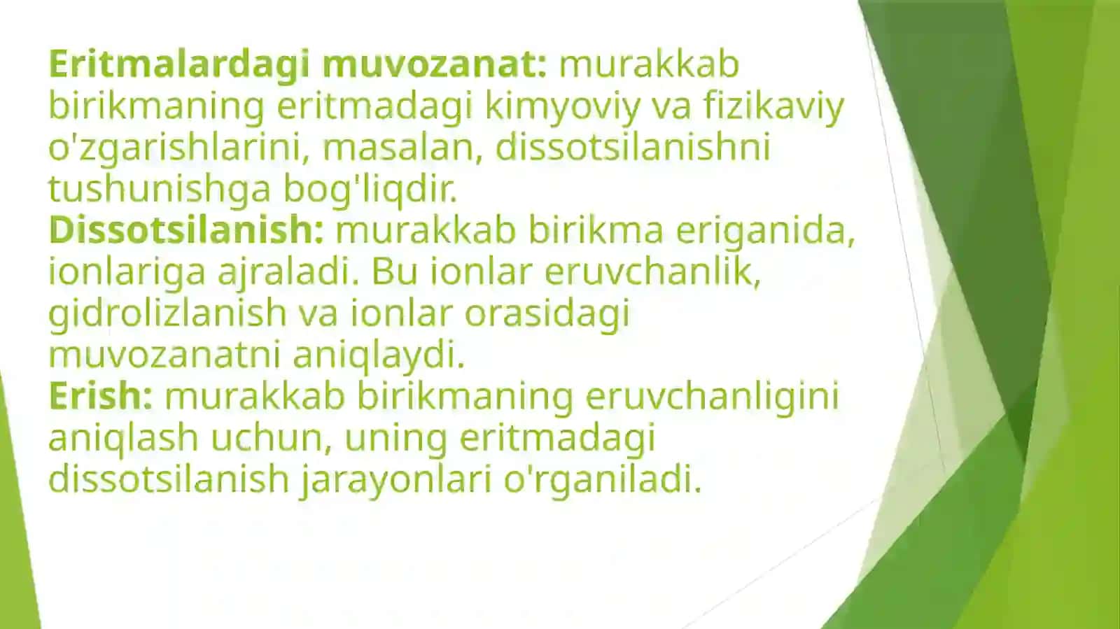 Murakkab birikmalarning eritmalardagi muvozanati 3