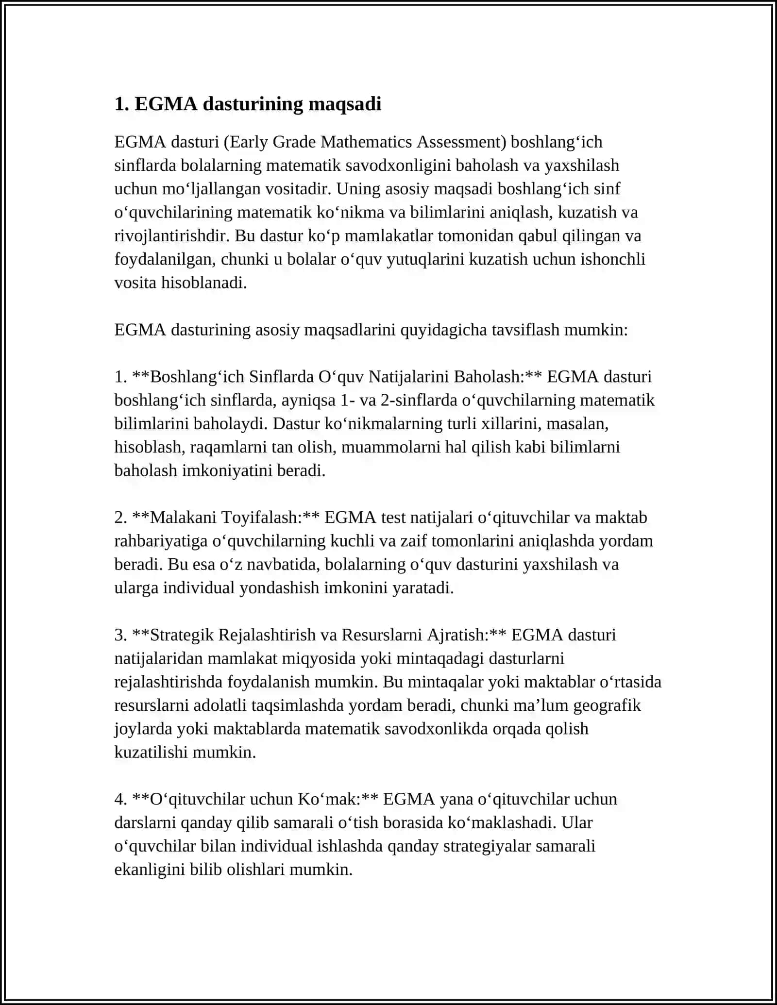 EGMA XALQARO BAHOLASH DASTURIDA KONTEKSTLAR HAQIDA MA'LUMOT BERISH 3
