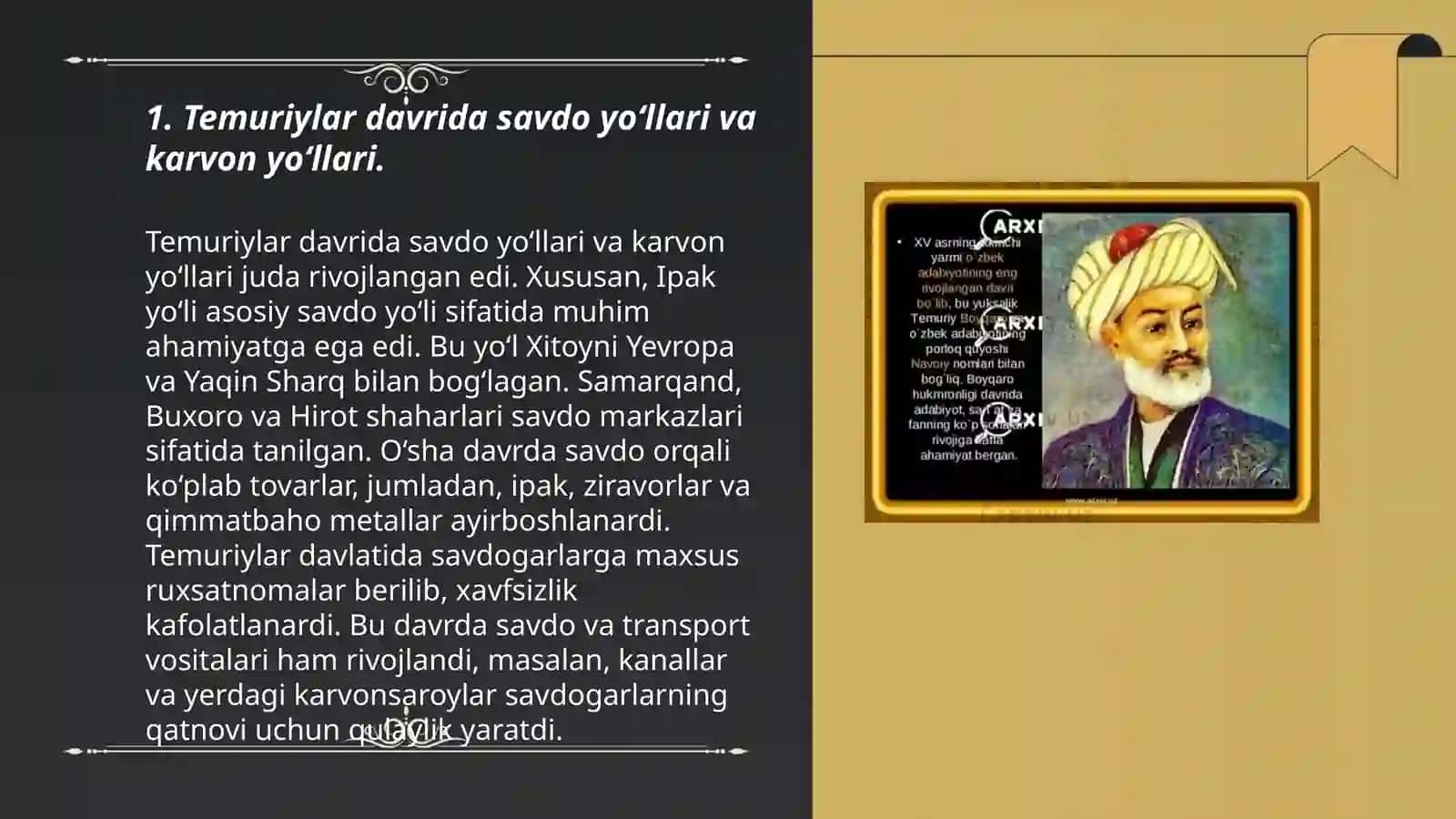 O’RTA OSIYODA TEMURIYLAR DAVRIGACHA VA AMIR TEMUR VA TEMURIYLAR DAVRIDAGI IQTISODIY G‘OYALAR VA IQTISODIY SIYOSAT 3