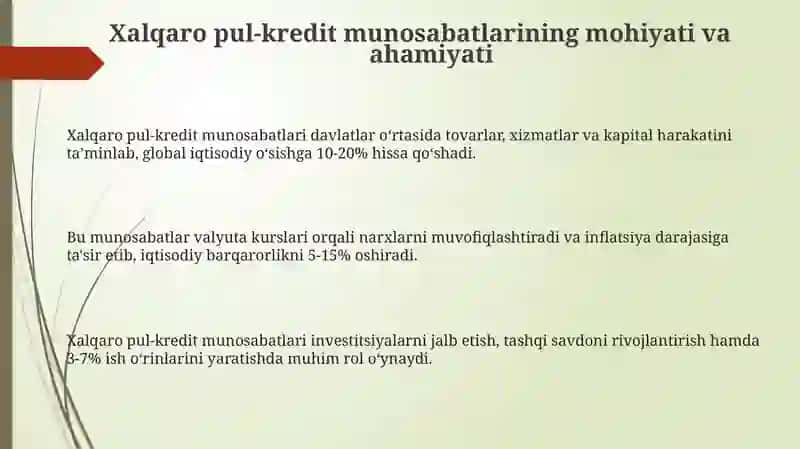 Xalqaro valyuta va kredit munasabatlari 3