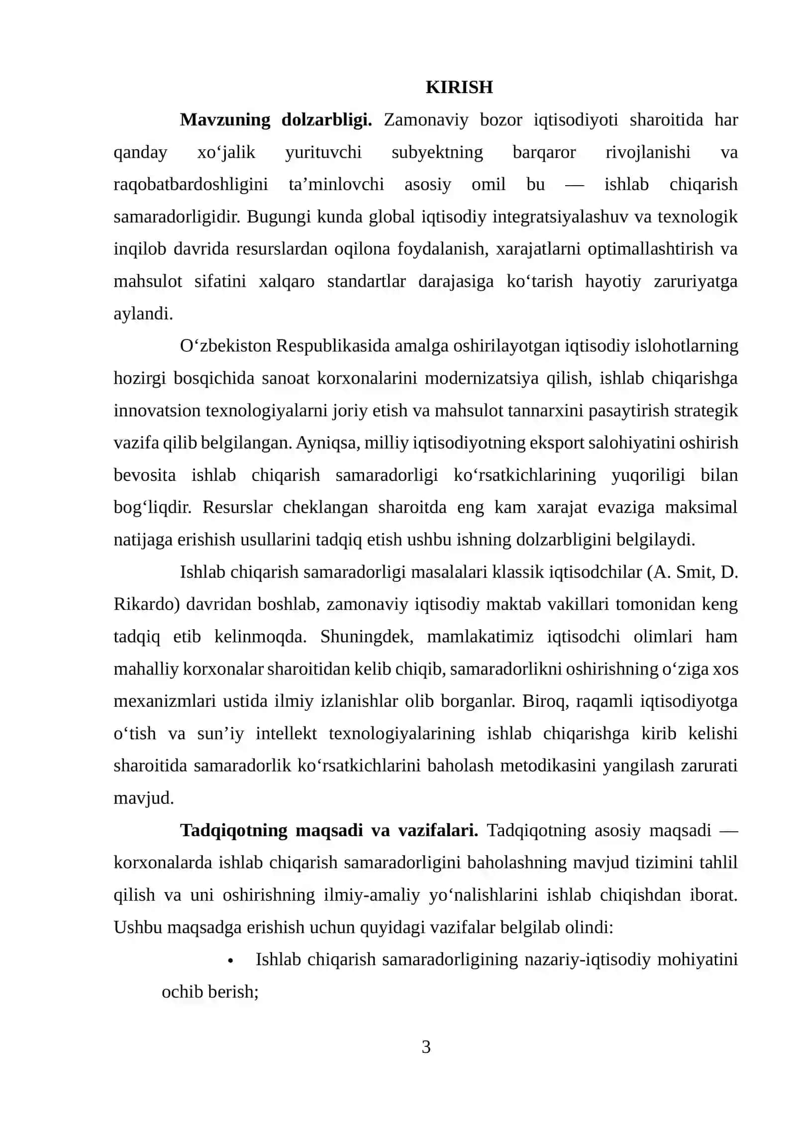Ishlab chiqarish samaradorligining nazariy-iqtisodiy asoslari 3