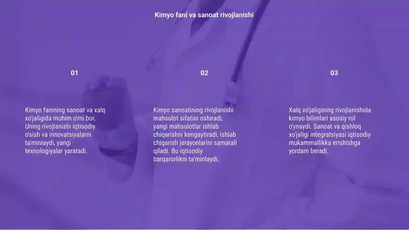 Kimyo fanidan sanoat va xalq xo'jaligi rivojidagi ahamiyati 3