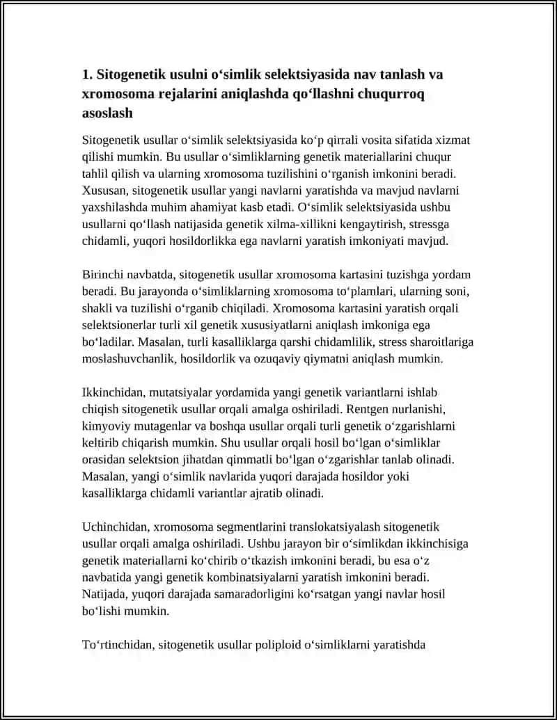 SITOGENETIK USULNI QAYERLARDA QO’LLASHIMIZ MUMKINLIGINI CHUQURROQ ASOSLAB BERING 3