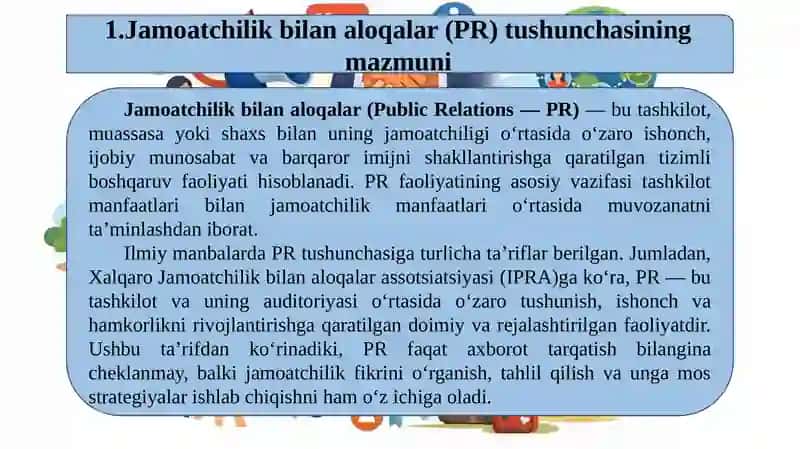 Turizimda jamoatchilik bilan aloqalar etikasi va standartlari 3