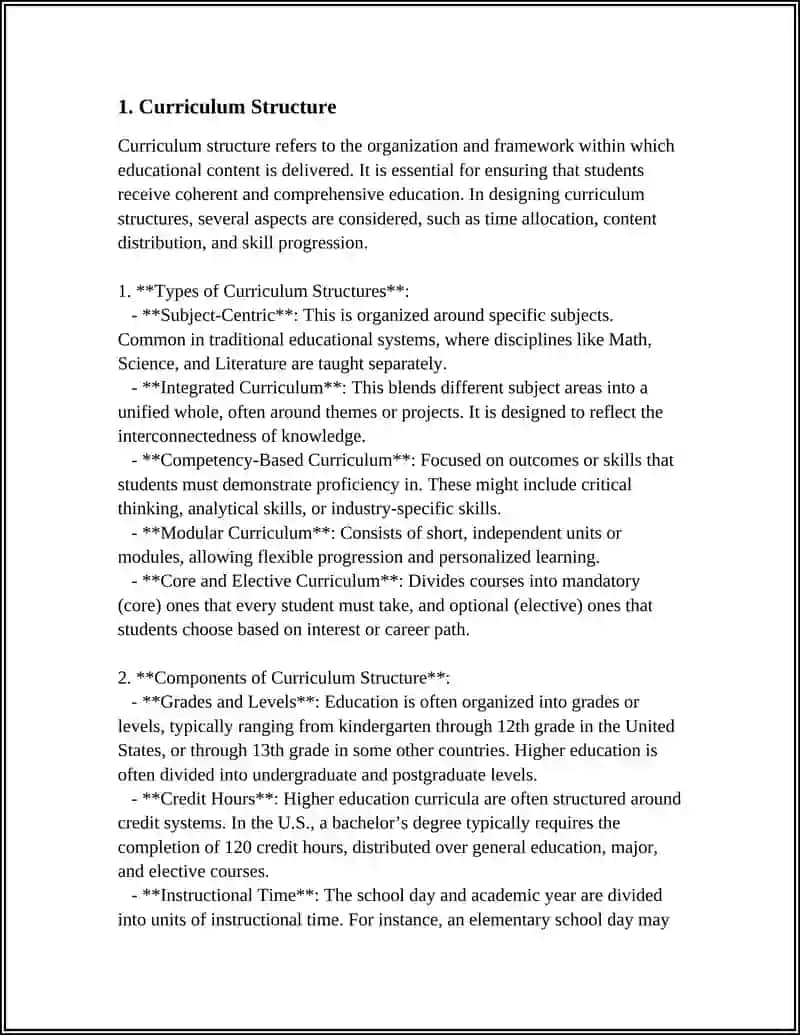 Curriculum Structures 3