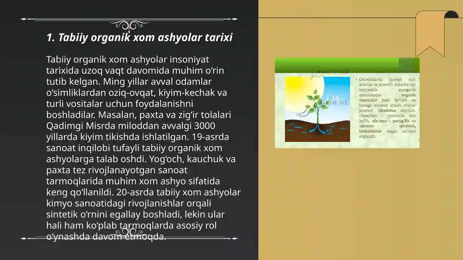 Tabiiy organik xom ashyo- organik moddalari manbayi 3