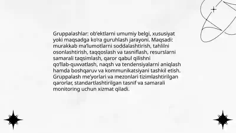 Gruppalashlar 3
