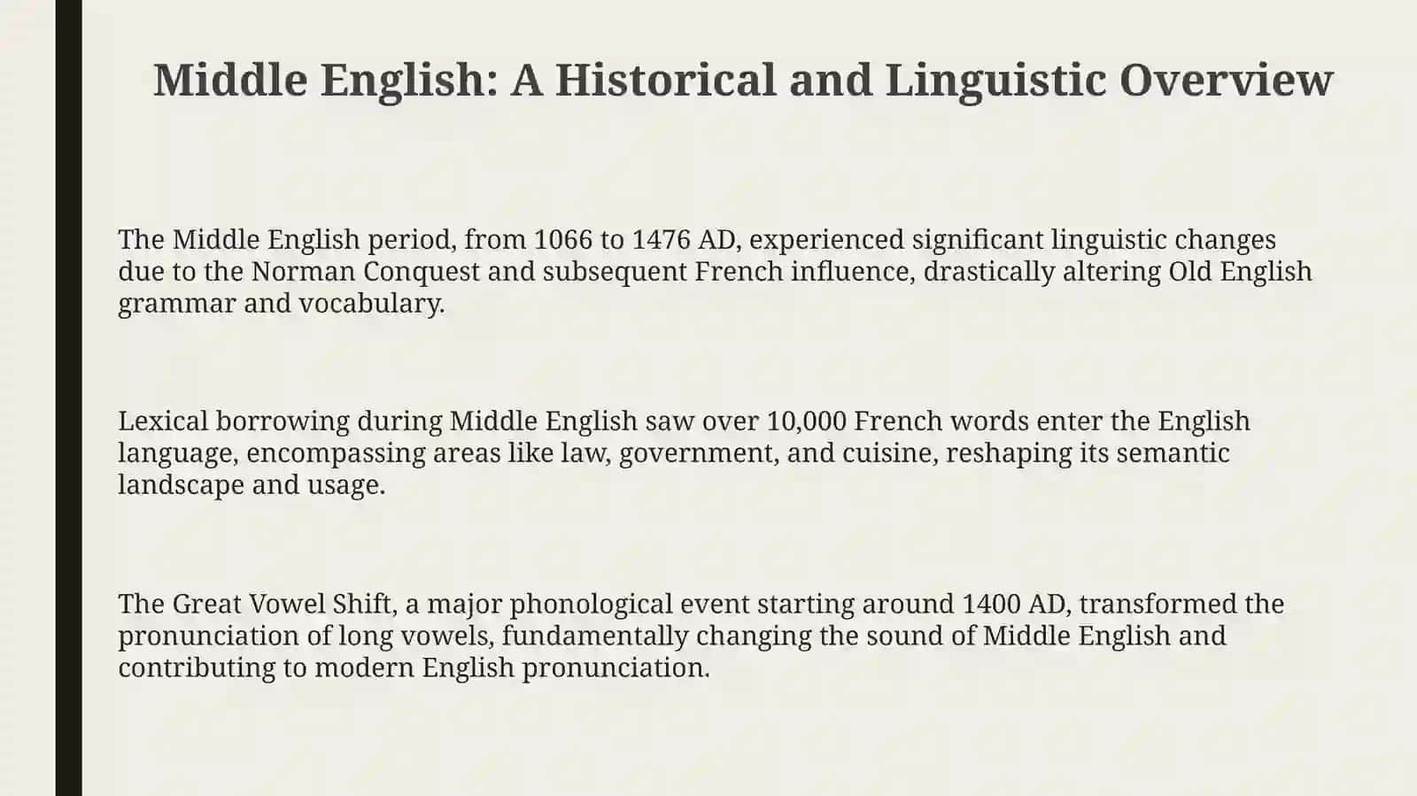 Middle english period,Phonentic and lexics 3